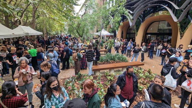 Hanging out during the lunch break